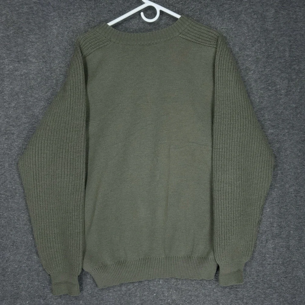 Barbour Sweater Mens XL Green V-neck D675 Fine Knit Pure New Wool Scotland - Picture 11 of 13
